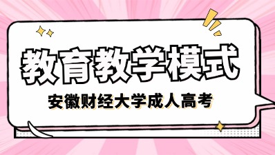 2024年安徽财经大学成人高考教育教学模式