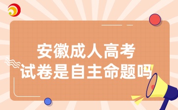 安徽成人高考试卷是自主命题吗