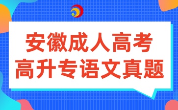 安徽成人高考高升专语文真题